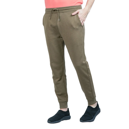 Giordano Men's French Terry Jogger Pants - Slim Fit, Elastic Waist, Comfortable & Stylish-Green