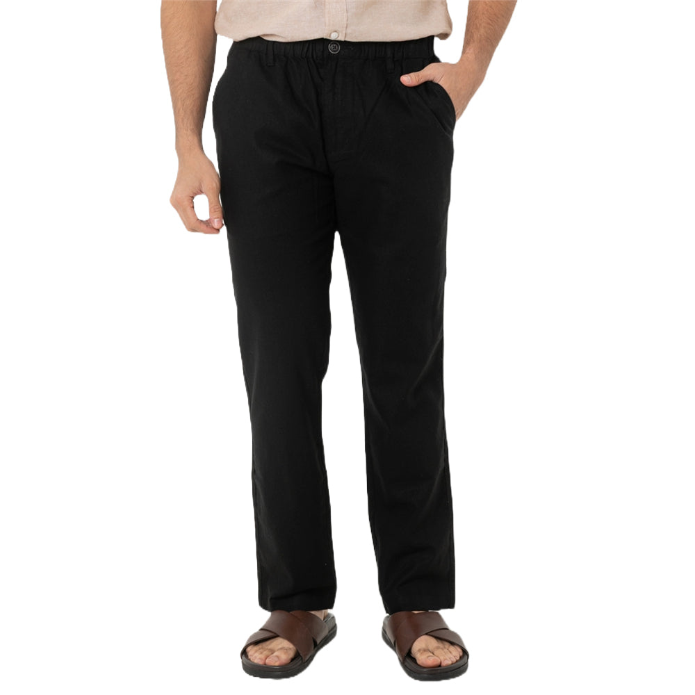 Men's Linen Cotton Slim Tapered Khaki Pants