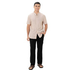 Men's Linen Cotton Slim Tapered Khaki Pants