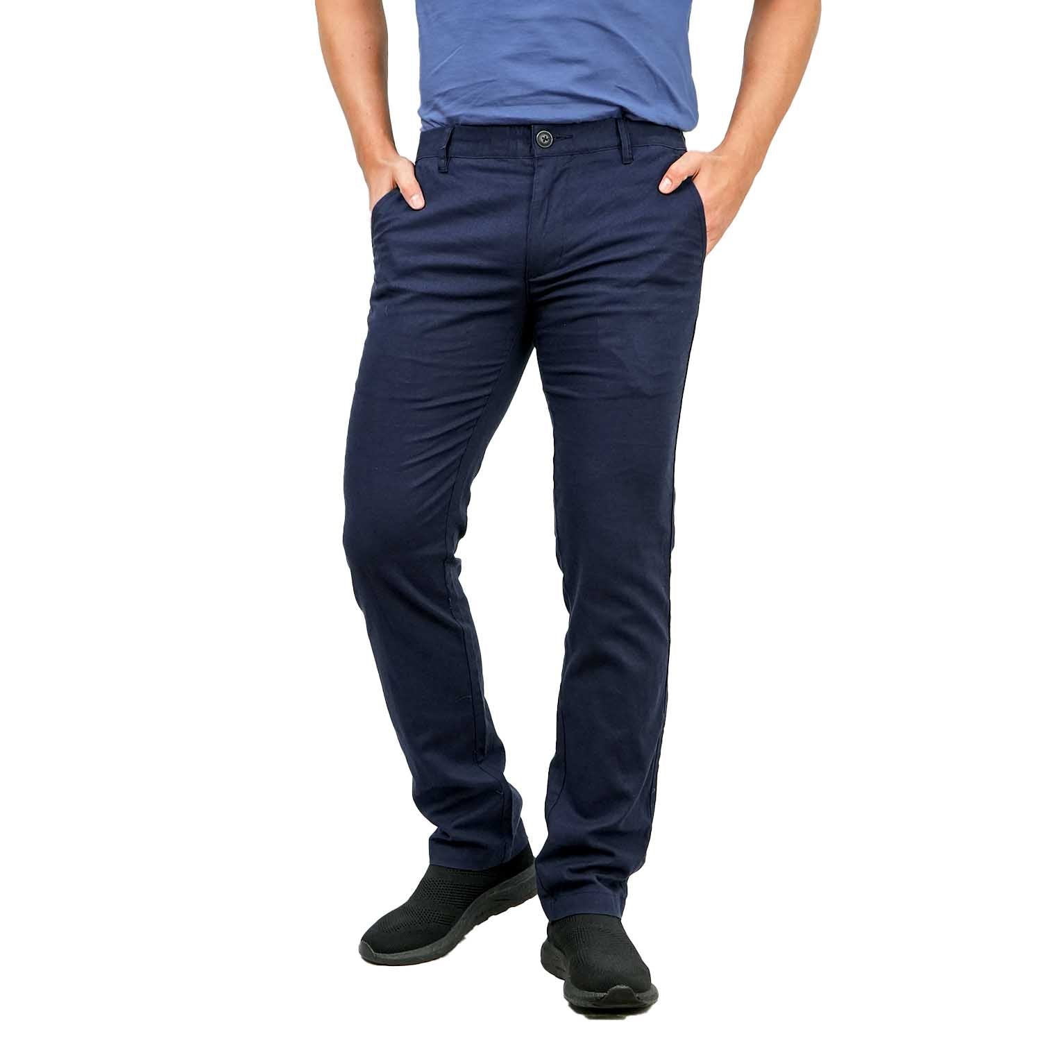 Men's Linen Cotton Slim Tapered Khaki Pants