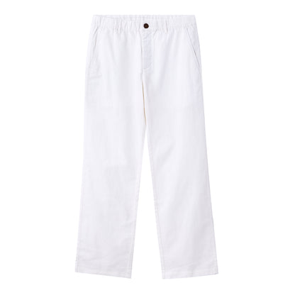 Men's Linen Cotton Slim Tapered Khaki Pants