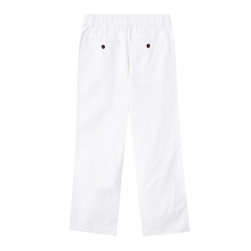 Men's Linen Cotton Slim Tapered Khaki Pants