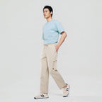 Men Loose Straight Cotton Cargo Khakis