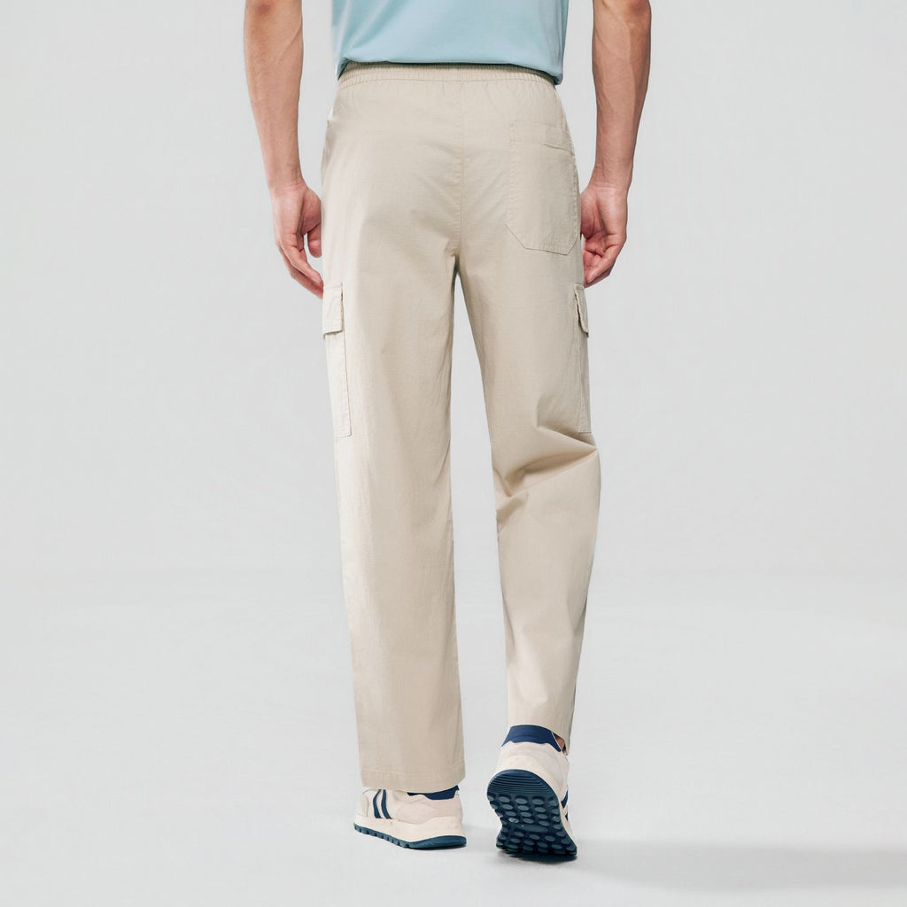 Men Loose Straight Cotton Cargo Khakis