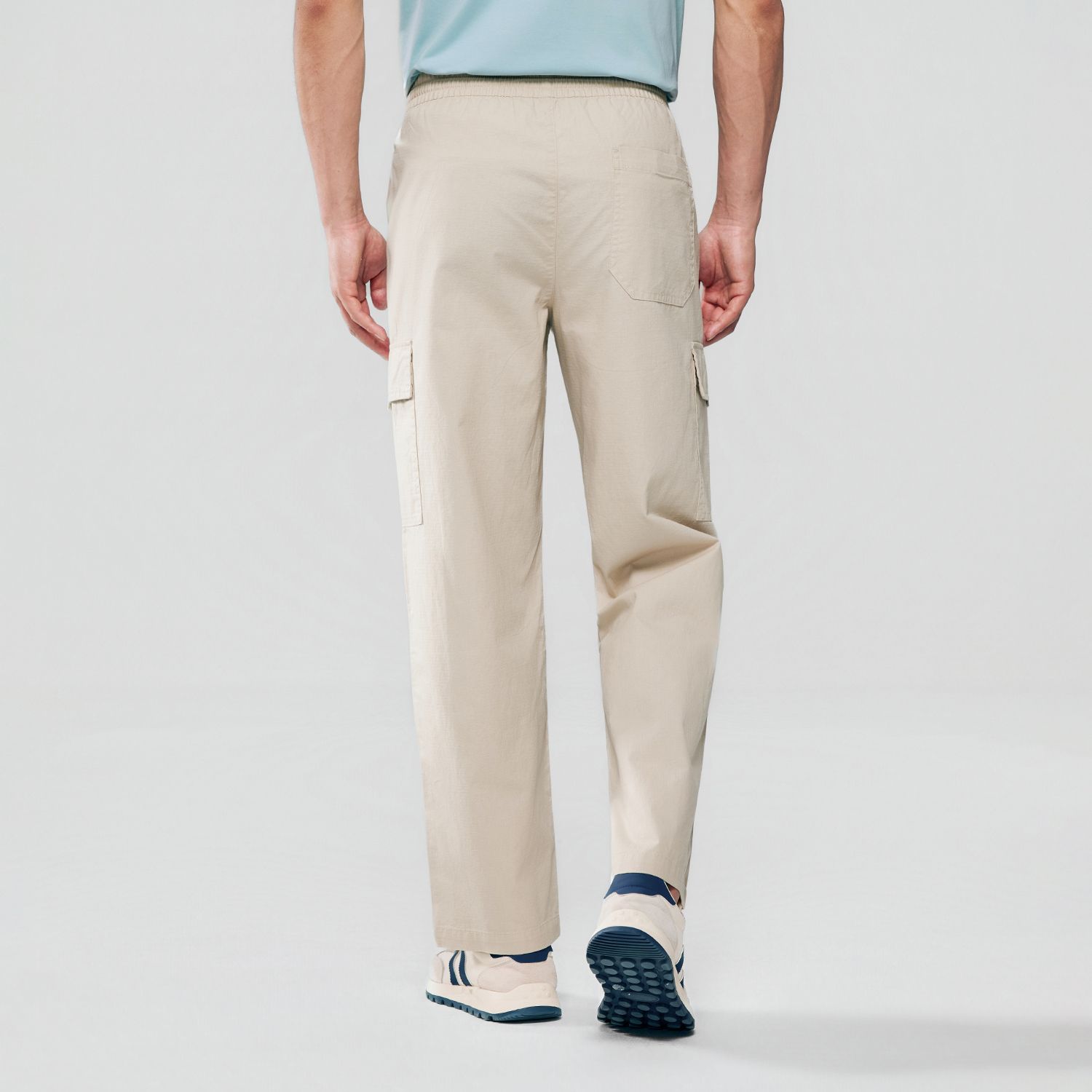 Men Loose Straight Cotton Cargo Khakis