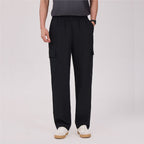 Men Loose Straight Cotton Cargo Khakis