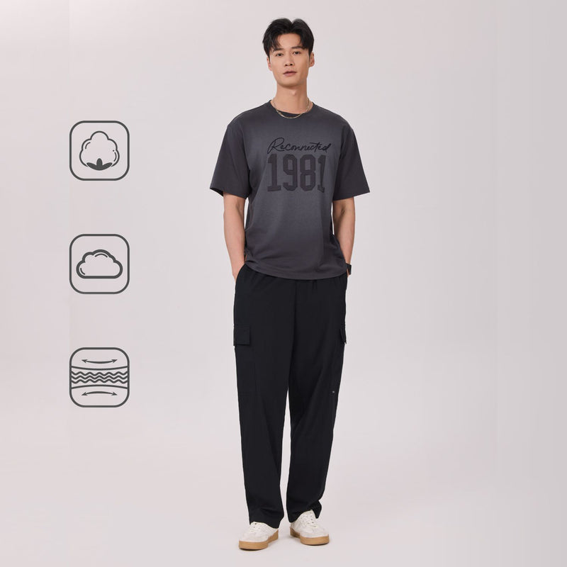 Men Loose Straight Cotton Cargo Khakis