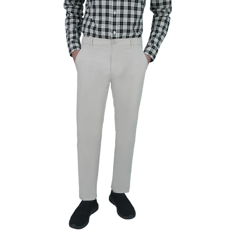 Men’s Slim Tapered Stretch Twill Khakis with Elastic Waist