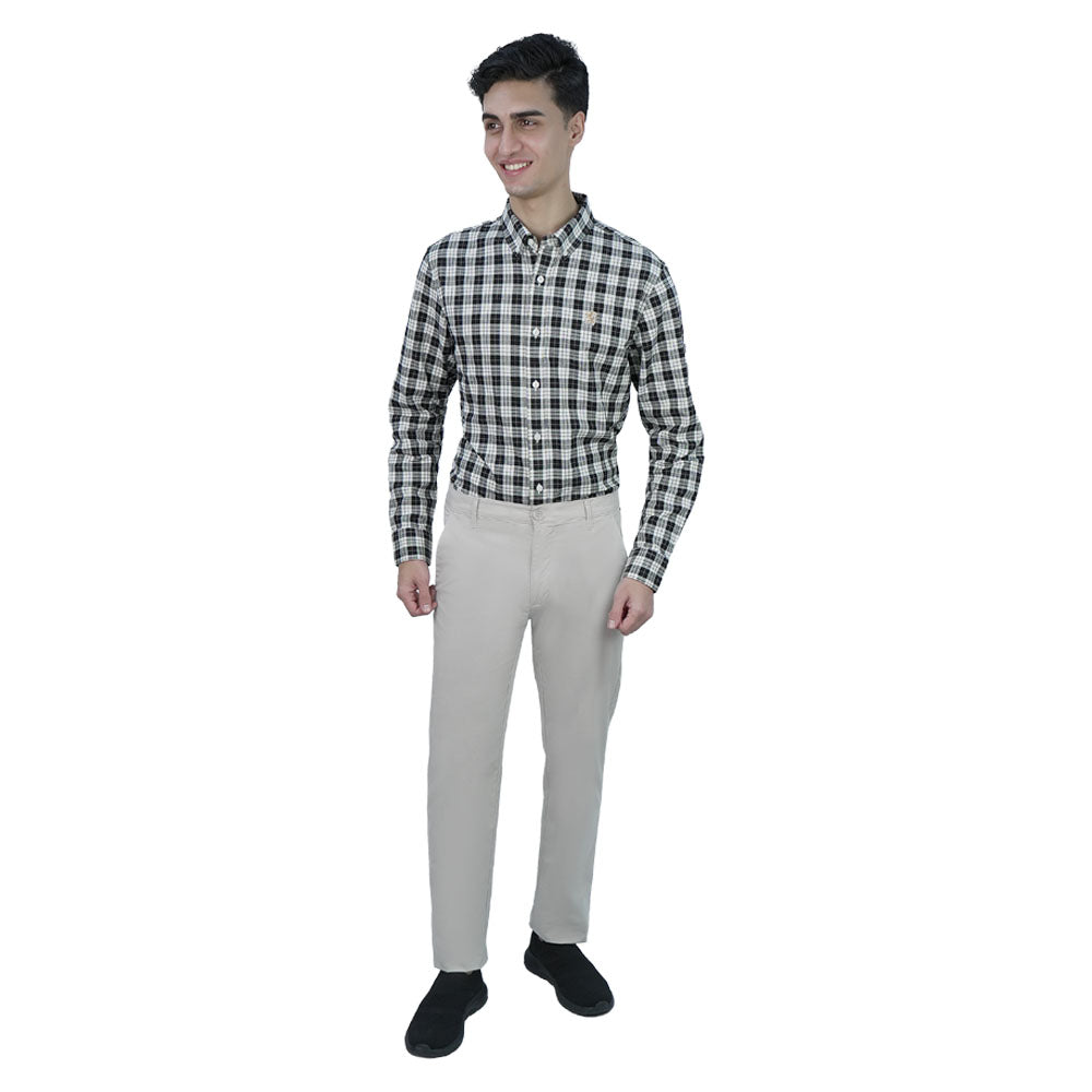 Men’s Slim Tapered Stretch Twill Khakis with Elastic Waist