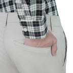Men’s Slim Tapered Stretch Twill Khakis with Elastic Waist