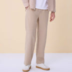 Men Relaxed Linen Cotton Straight Khakis
