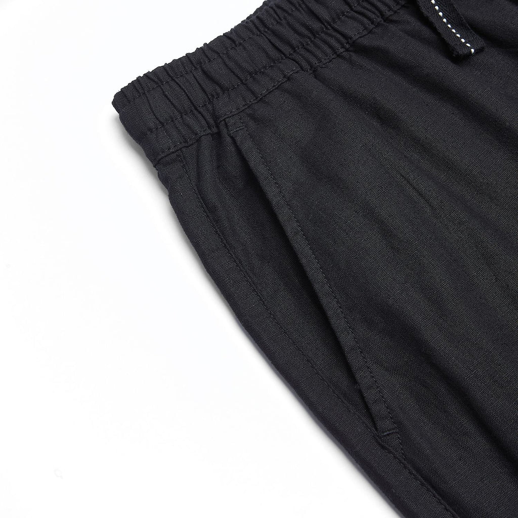 Men Relaxed Linen Cotton Straight Khakis