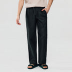 Men Relaxed Linen Cotton Straight Khakis