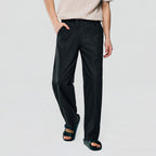 Men Relaxed Linen Cotton Straight Khakis