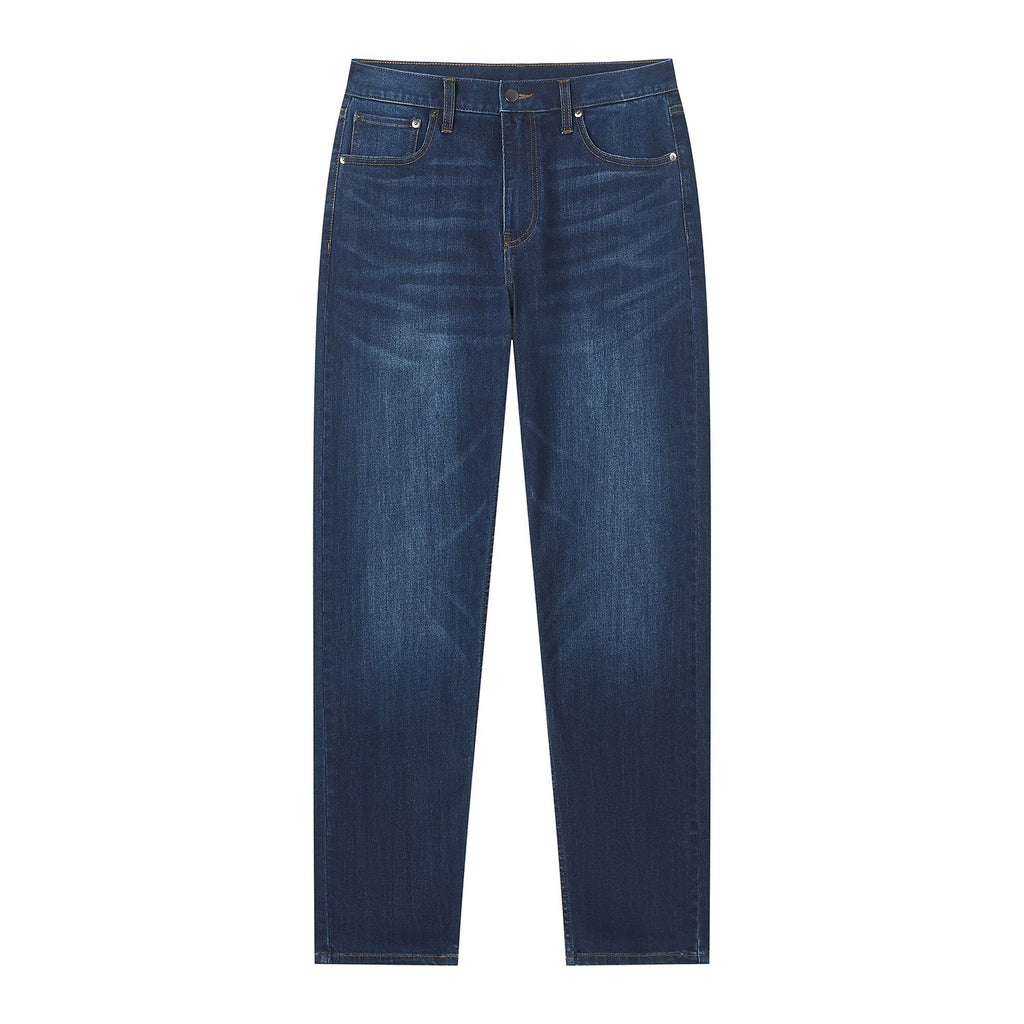 Men Tapered Stretch Denim Indigo Jeans
