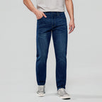 Men Tapered Stretch Denim Indigo Jeans