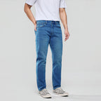 Men Tapered Stretch Denim Indigo Jeans