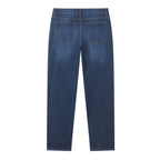 Men Straight Stretch Denim Indigo Jeans
