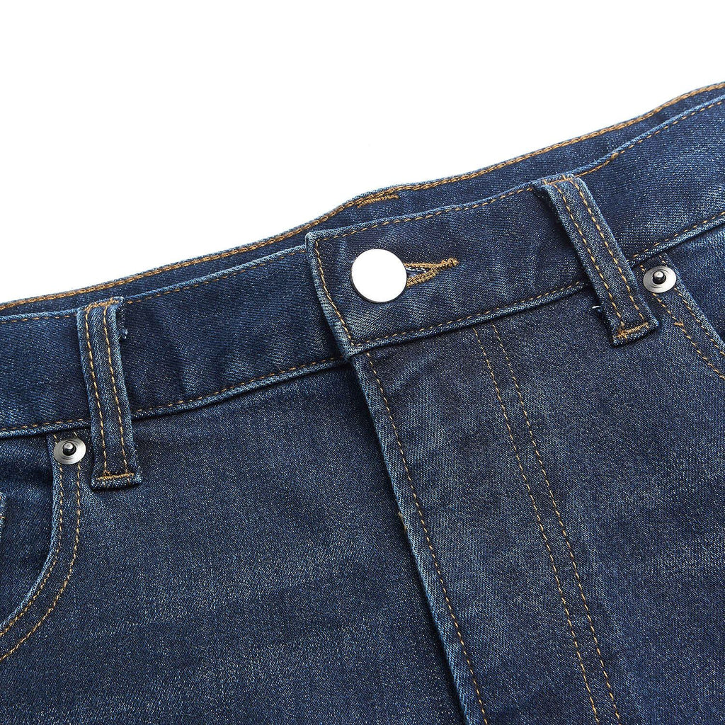 Men Straight Stretch Denim Indigo Jeans