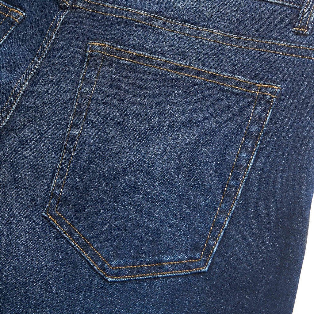 Men Straight Stretch Denim Indigo Jeans