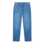 Men Straight Stretch Denim Indigo Jeans