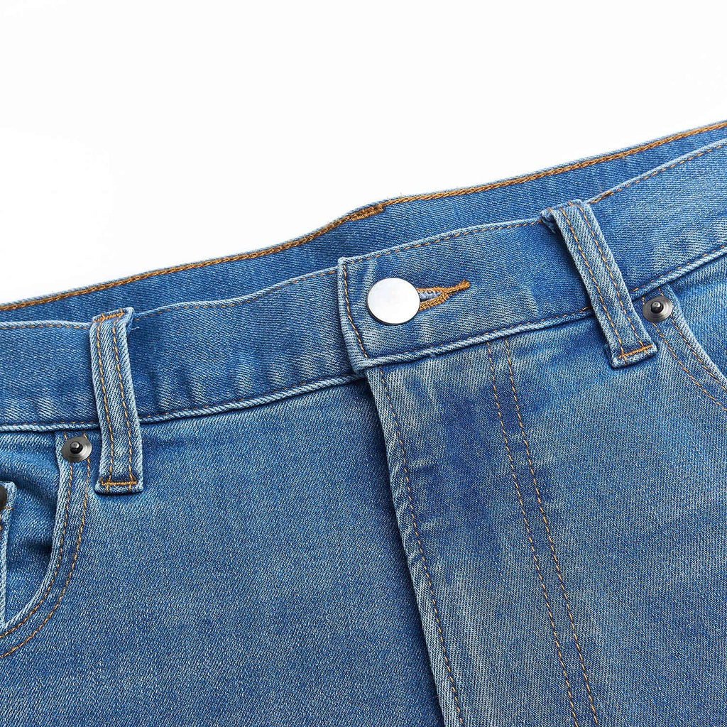 Men Straight Stretch Denim Indigo Jeans