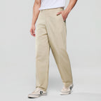 Men Loose Straight Cotton Poplin Khakis