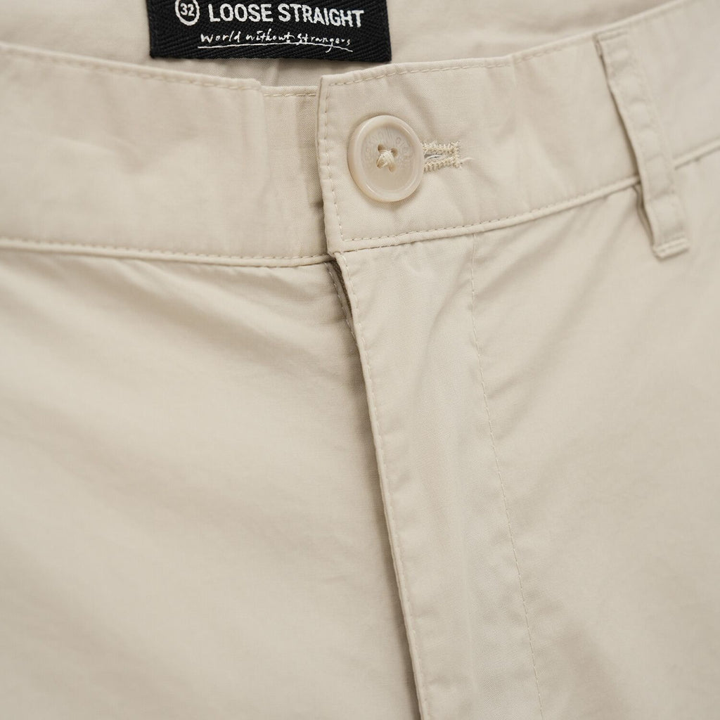 Men Loose Straight Cotton Poplin Khakis