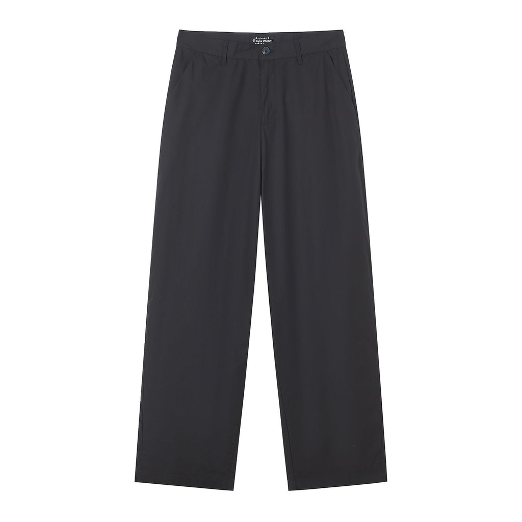 Men Loose Straight Cotton Poplin Khakis