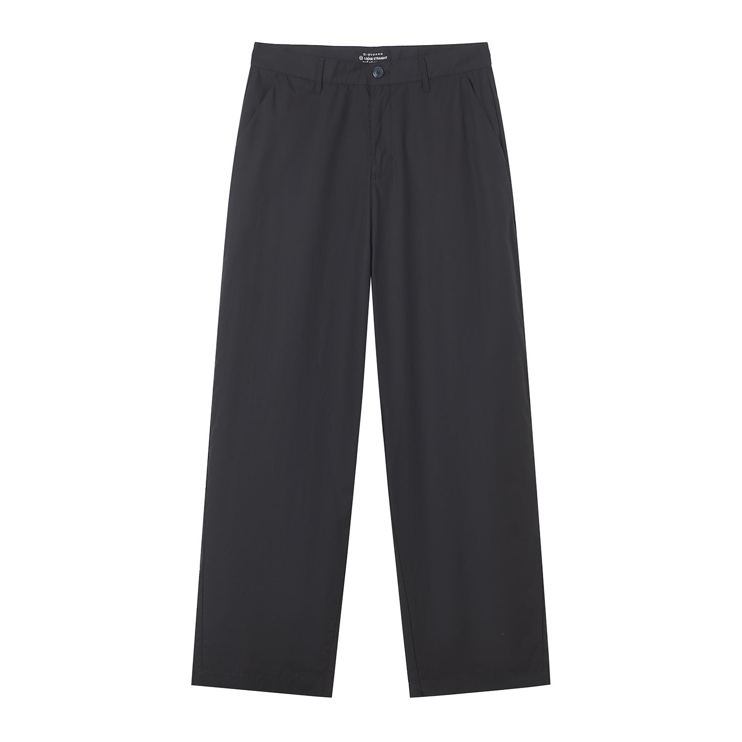 Men Loose Straight Cotton Poplin Khakis