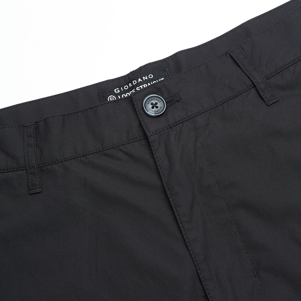 Men Loose Straight Cotton Poplin Khakis