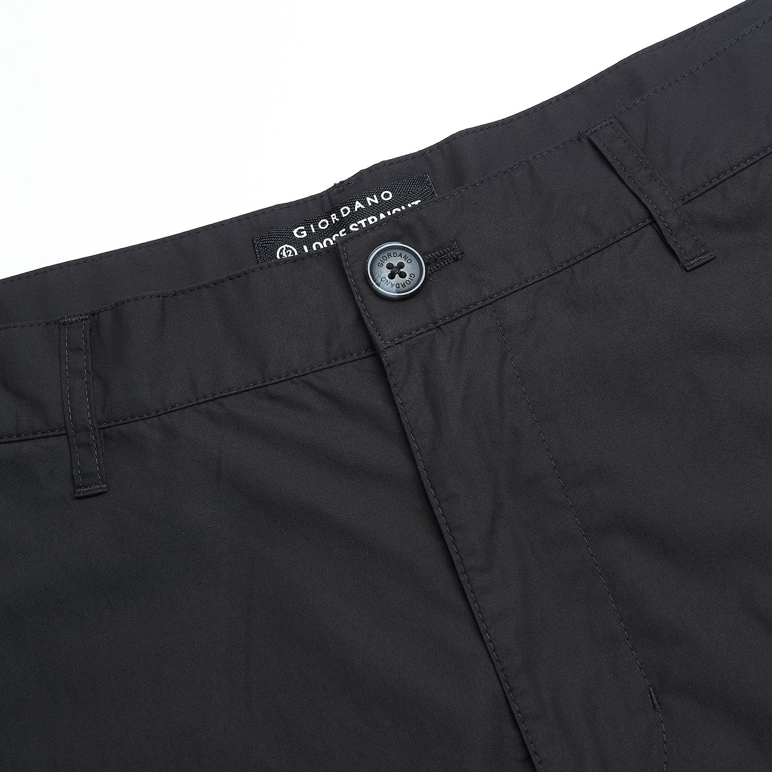 Men Loose Straight Cotton Poplin Khakis