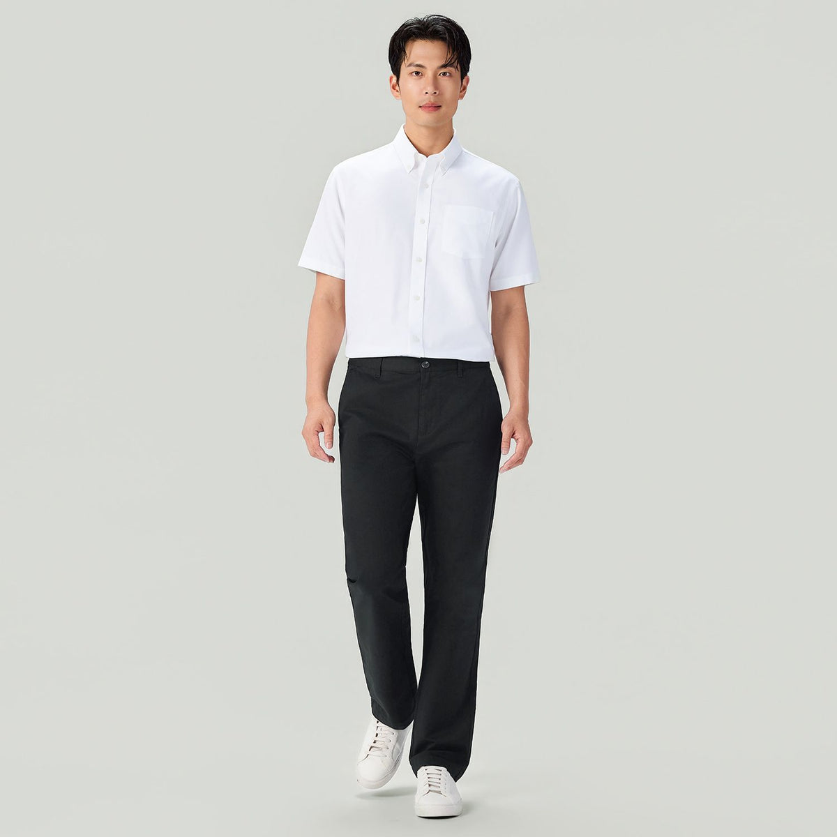 Men Regular Taper Stretch Twill Khakis