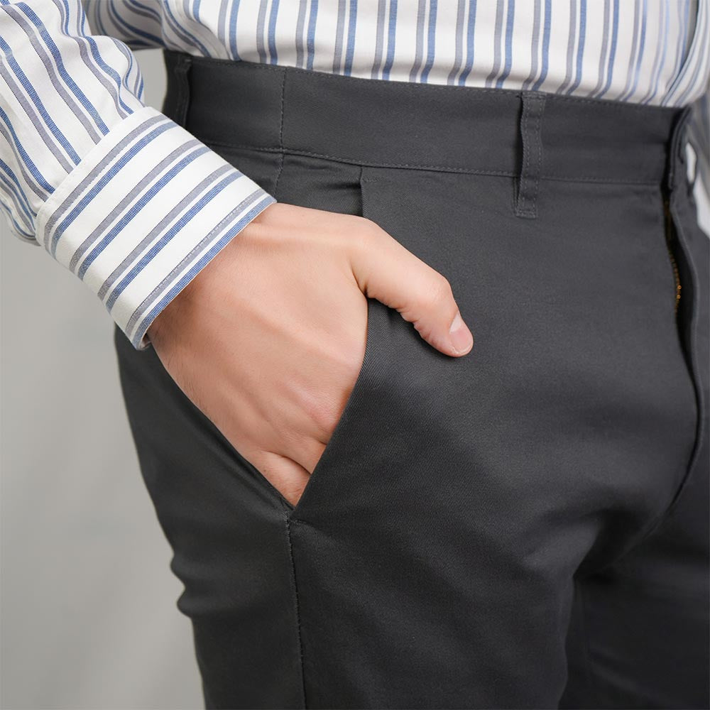 Men Regular Taper Stretch Twill Khakis