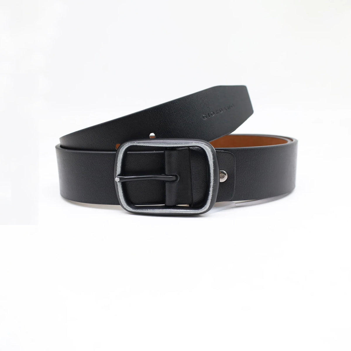 Men Leather Reversible Twist Buckle Belt