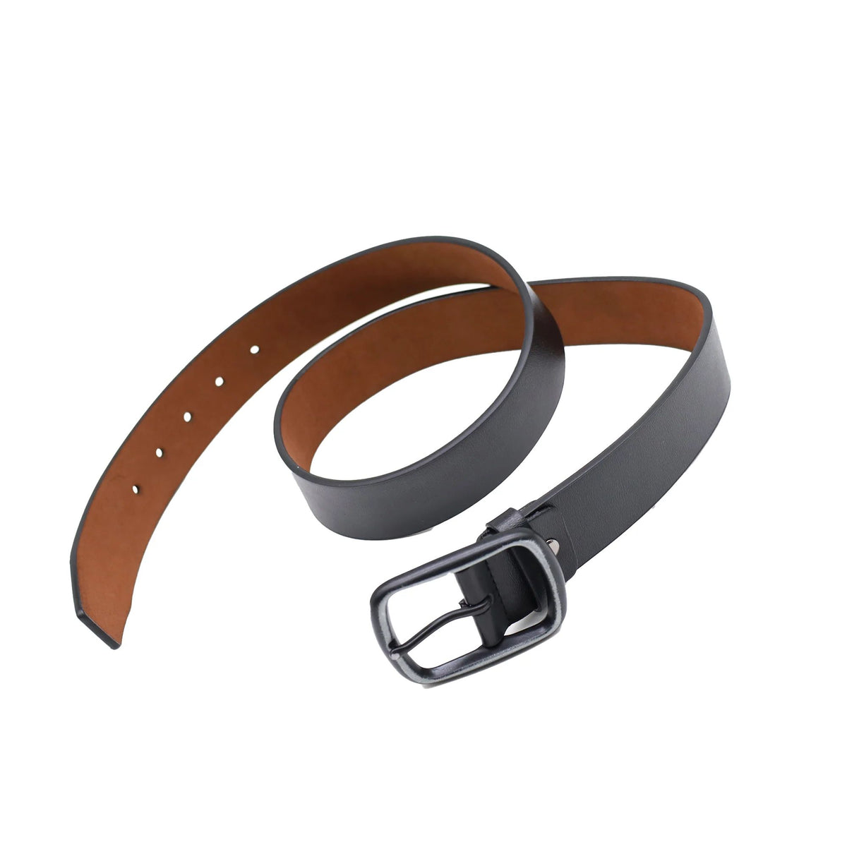 Men Leather Reversible Twist Buckle Belt