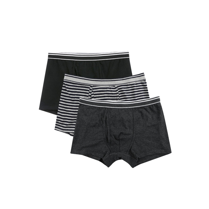 Giordano Men's Jersey Trunks - 3-Pack, Cotton Spandex, Jacquard Waistband-Multicolor