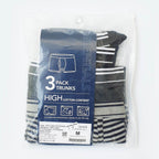 Men's Jersey Trunks - 3-Pack, Cotton Spandex, Jacquard Waistband