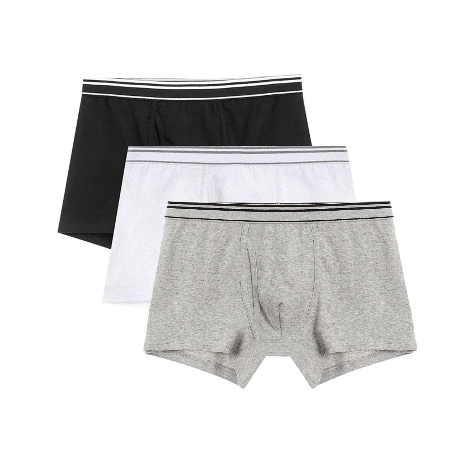 Giordano Men's Jersey Trunks - 3-Pack, Cotton Spandex, Jacquard Waistband-Multicolor