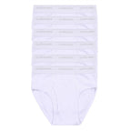 Giordano Men's Classic Rib Briefs - 6-Pack, Cotton, Jacquard Waistband-White