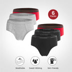 Men's Classic Rib Briefs - 6-Pack, Cotton, Jacquard Waistband
