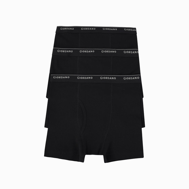 Giordano Men's Trunks (3-In-A-Pack)-Black