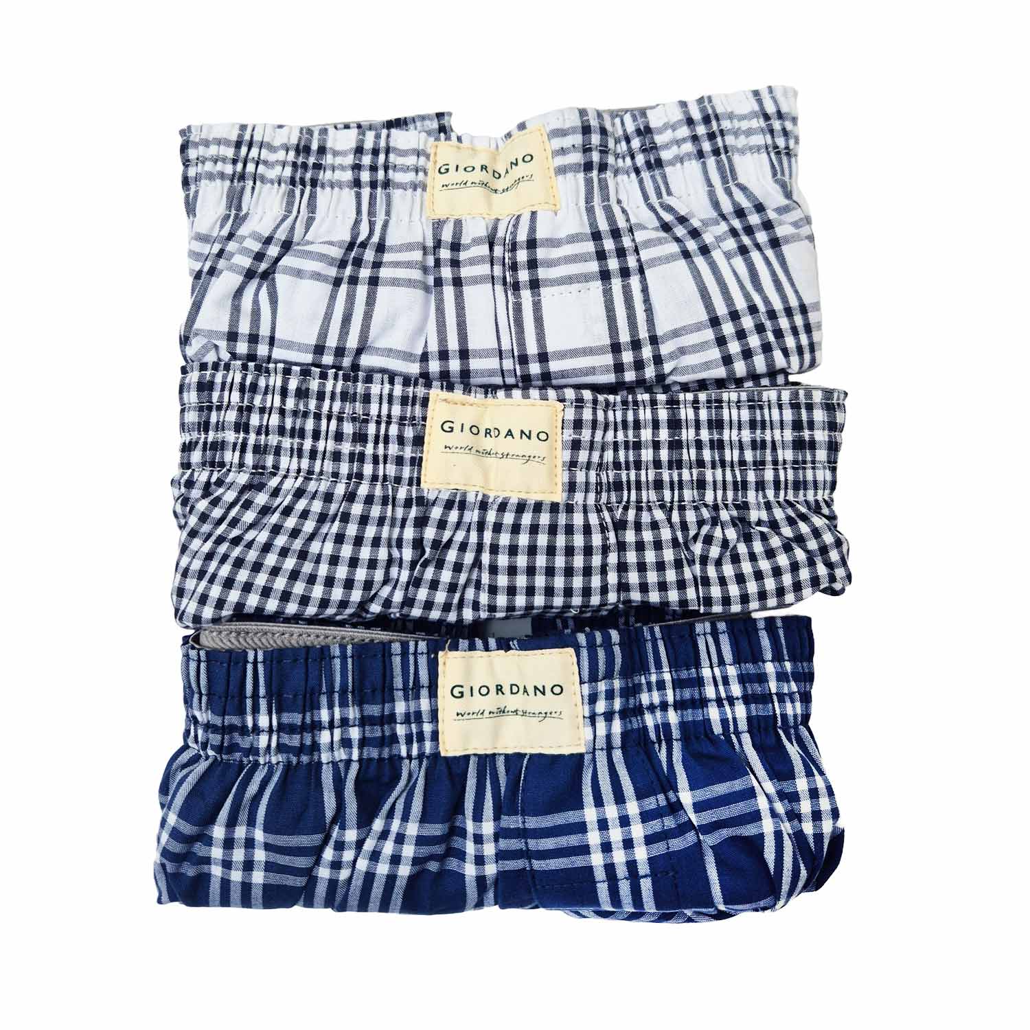 Men's Cotton Contrast Color Boxers (3Pcs/Pack)