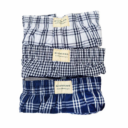 Men's Cotton Contrast Color Boxers (3Pcs/Pack)