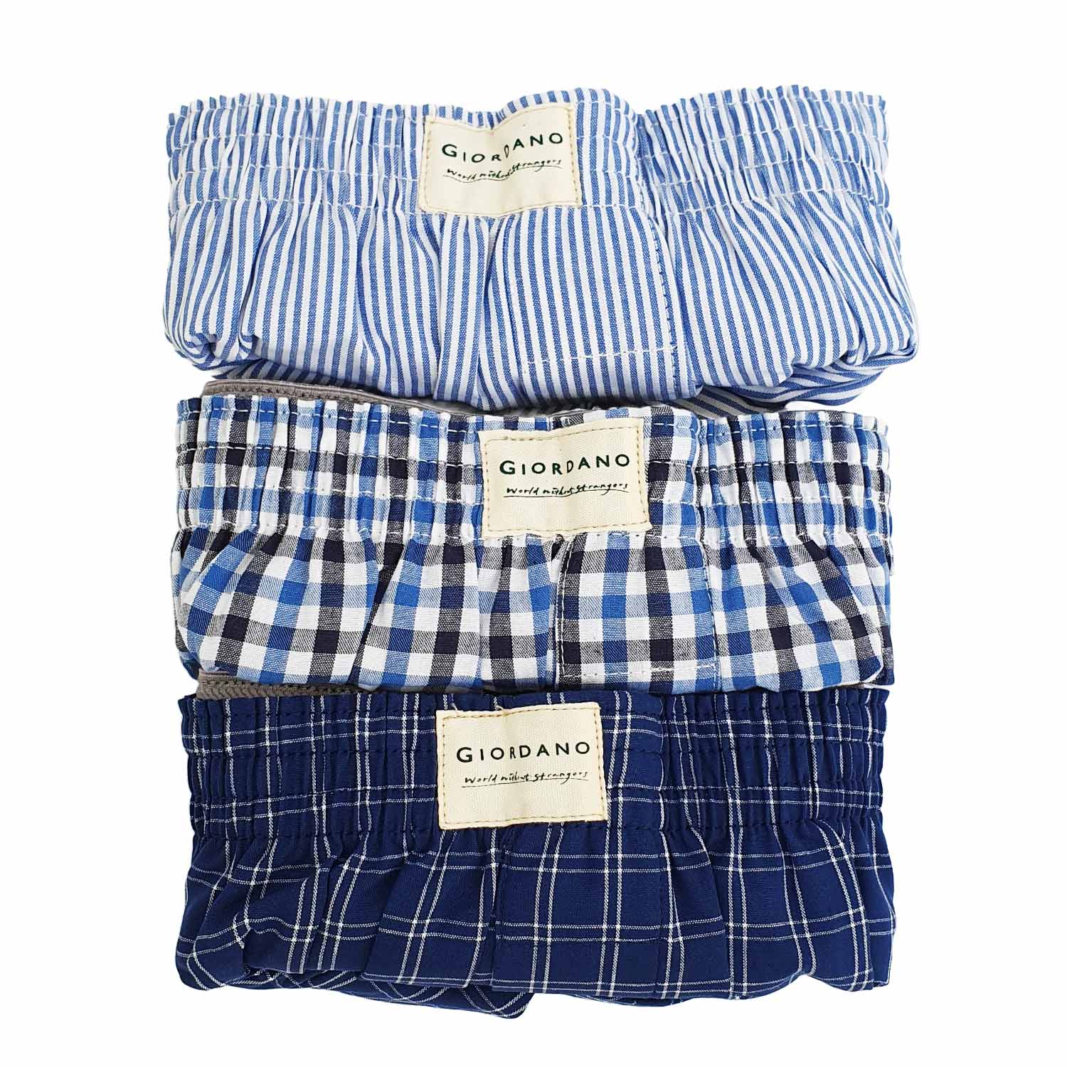 Men's Cotton Contrast Color Boxers (3Pcs/Pack)