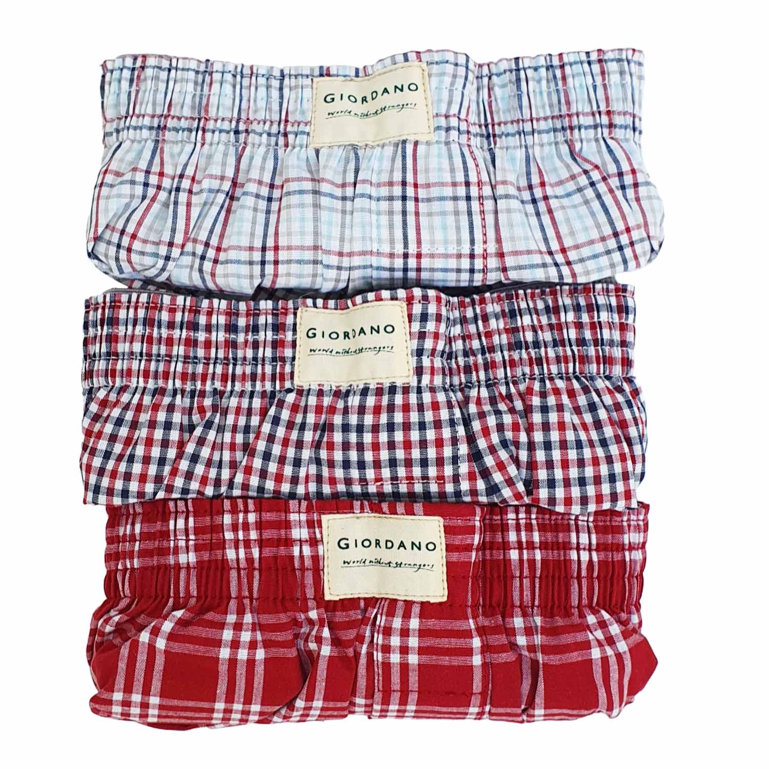 Men's Cotton Contrast Color Boxers (3Pcs/Pack)