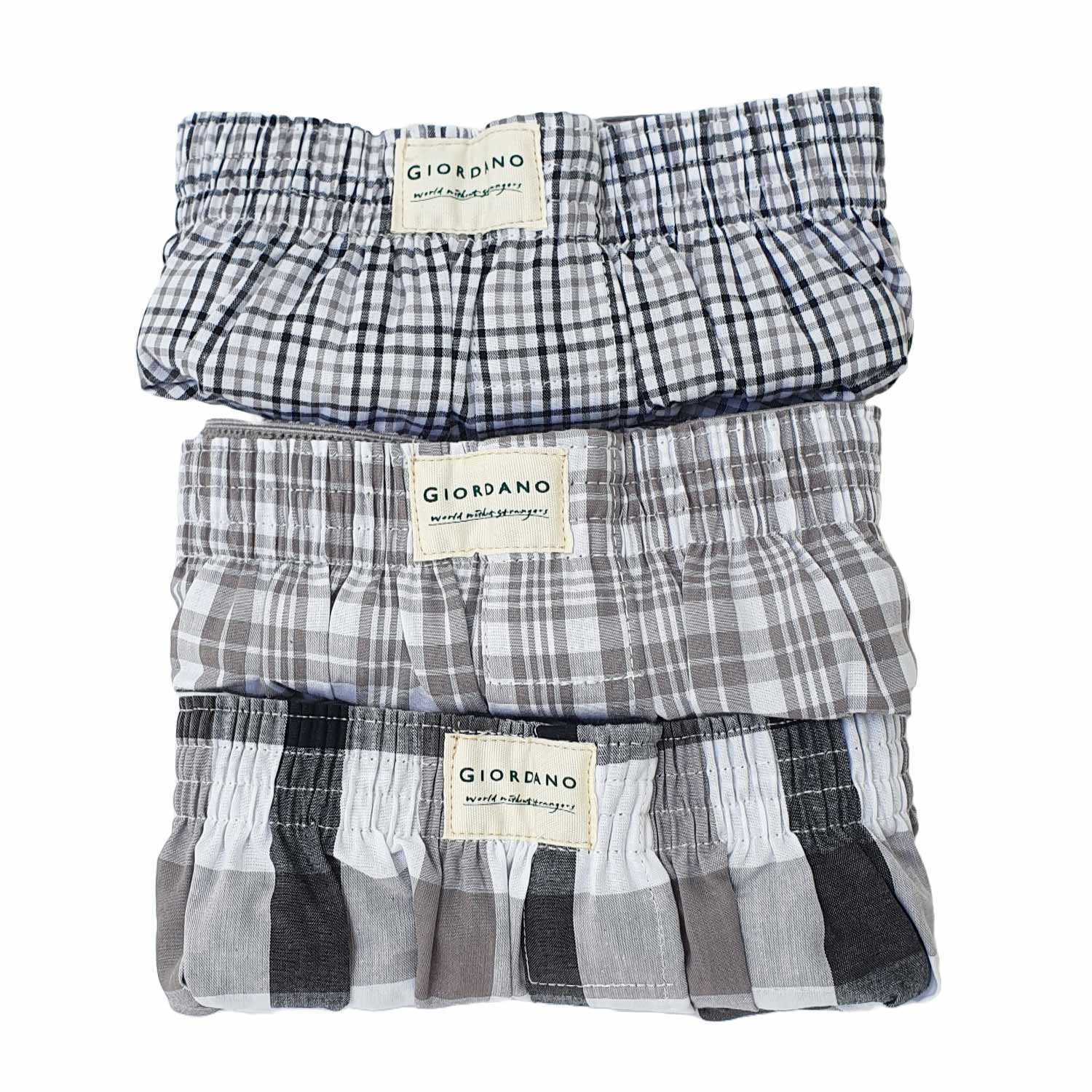 Giordano Men's Cotton Contrast Color Boxers (3Pcs/Pack)-Multicolor