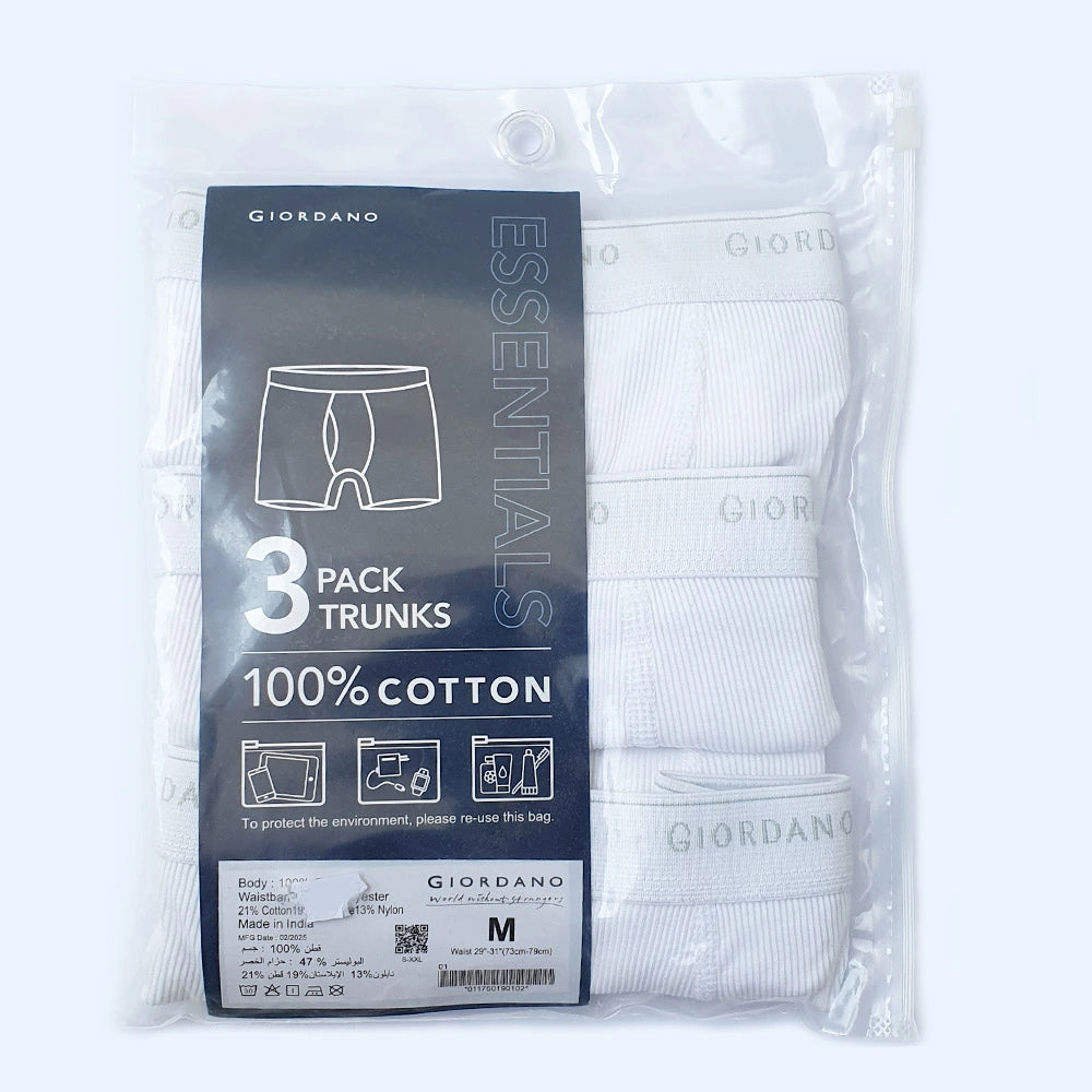 Men's Cotton Rib Regular Trunks 3-Pack