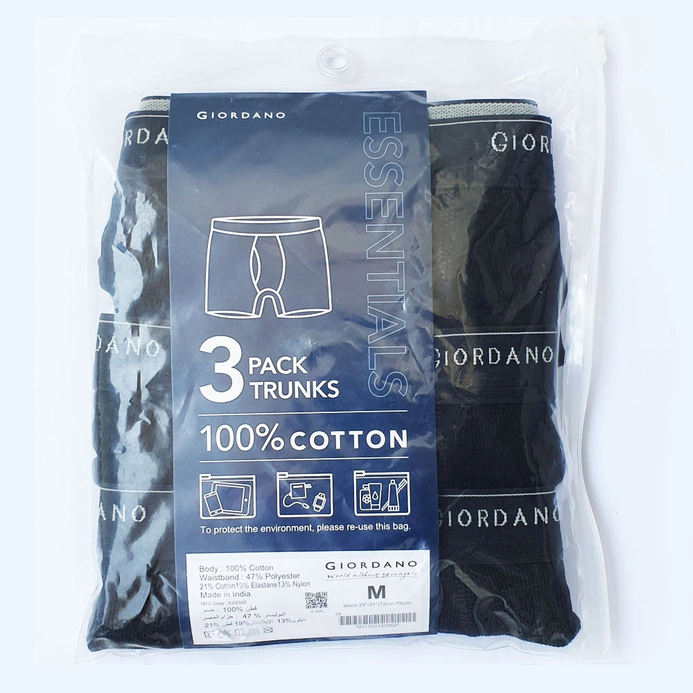 Men's Cotton Rib Regular Trunks 3-Pack