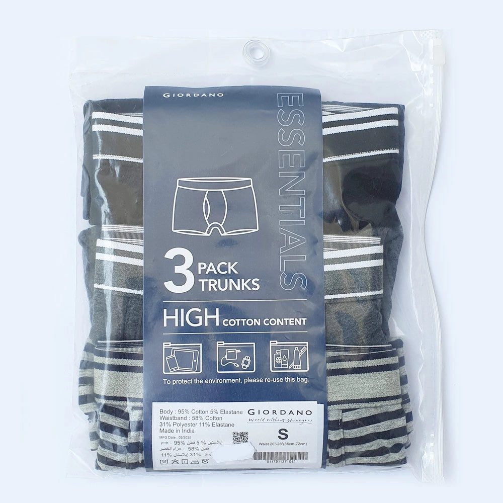 Men's Cotton Spandex Jersey 3-Pack Trunks